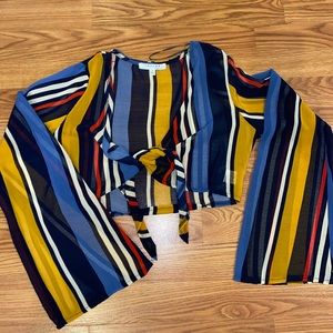 Multi Colored Front Tie Top